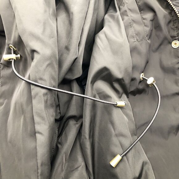 Cole Haan Womens Quilted Full Zip Parka Size Small Cocoa Two Waist Pulls Preppy - Picture 8 of 13